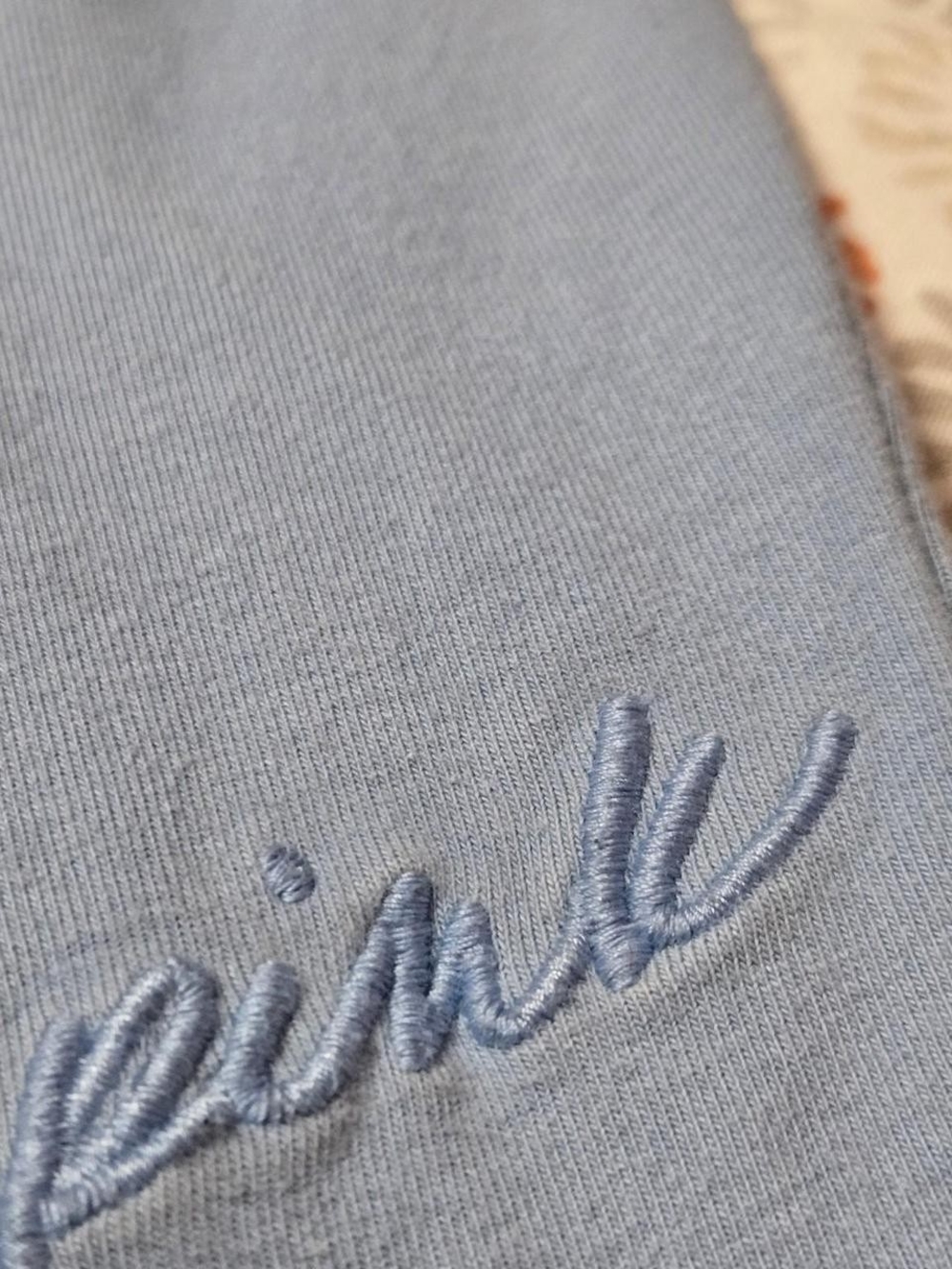 PINK Victoria's Secret Light Blue Embroidered Leggings